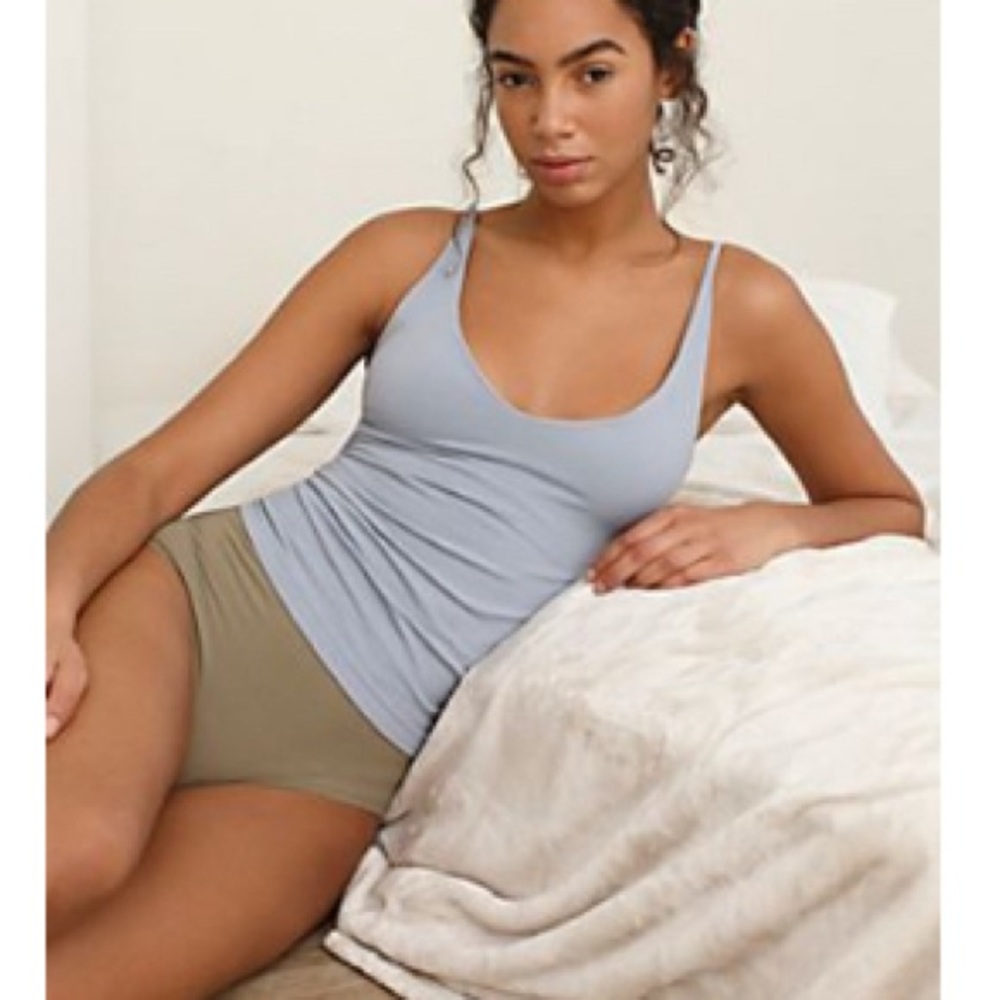 Free People Blue Sleeveless V-Neck Cami